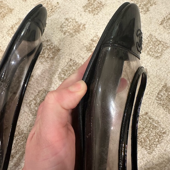 Chanel CC Captoe Classic Ballet Flat PVC Transparent 37 - Picture 7 of 16